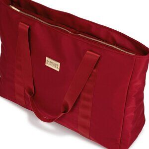 Badgley Mischka Nylon Travel Weekender Tote Bag In Red, NWT